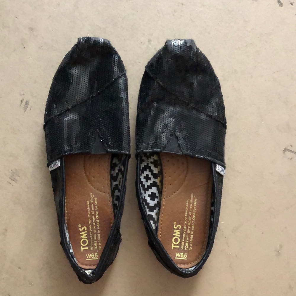 black Sparkly TOMS